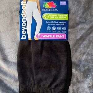 Beyond Soft Fruit of the Loom Black Waffle Pant Sz XXL (20) NWT